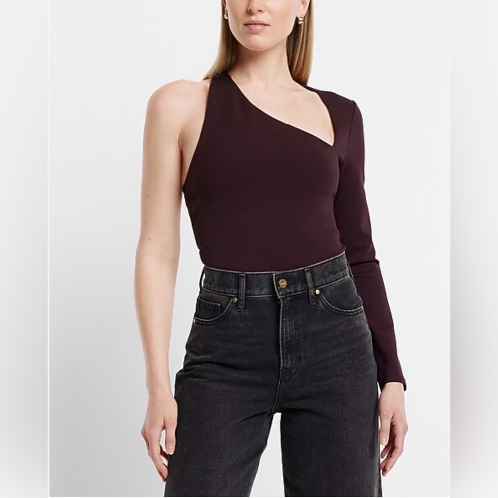 Asymmetrical Burgundy Bodysuit